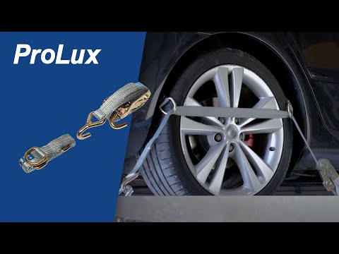 ProLux Rad-Sicherungsgurt mit Metallbügeln - Verzurren mit Verstellmöglichkeit am Verbindungsgurt