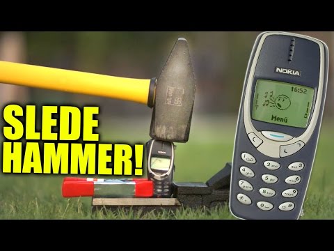 Smashing Nokia 3310 with Massive Hammer!