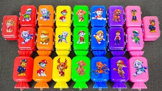 Satisfying Slime & Clay Mystery Search! Paw Patrol Marshall, Skye, Chase Hidden in Mini Suitcases