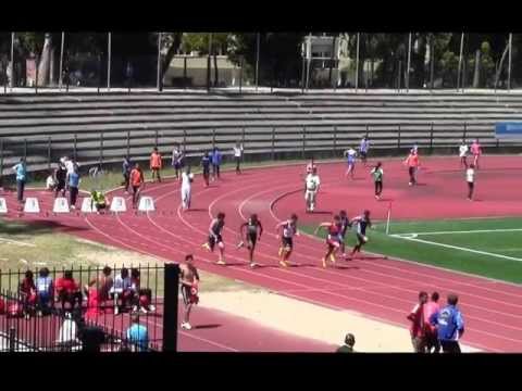 Eliminatória dos 100m masc. nos Campeonatos Regionais de Lisboa.