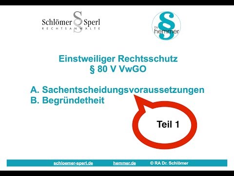 § 80 V VwGO - Alles was Du wissen musst! - Einstweiliger / Vorläufiger Rechtsschutz - Teil 1