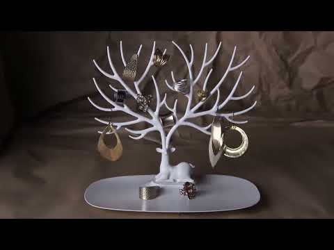7 plai khakhi plastic deer tree shaped jewellery display hol...