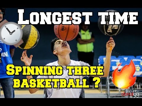 Guinness World Record ! Longest time spinning three basketballs !