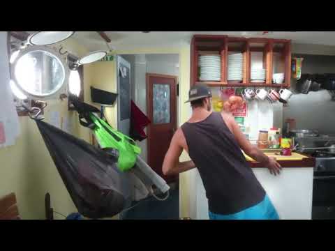 Cooking at rough sea on a sailing vessel - 1081522