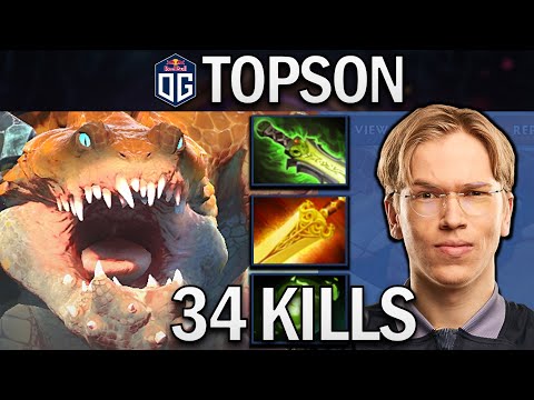 OG.TOPSON PRIMAL BEAST WITH EPIC 34 KILLS - DOTA 2 7.31 GAMEPLAY