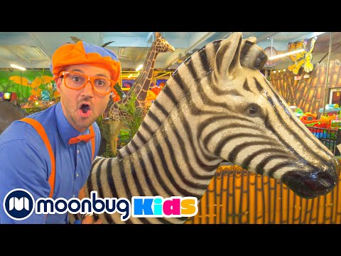 Blippi Explores Jungle Animals! @Blippi | Jurassic TV | Moonbug Kids