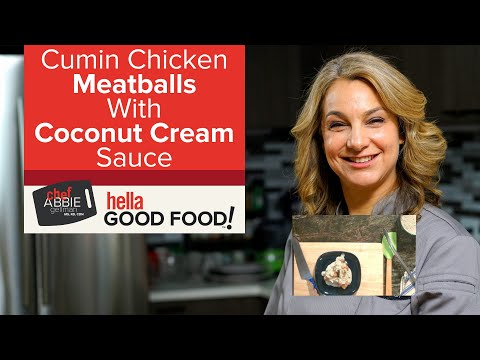 Healthy Chicken Meatballs & Coconut Cream