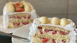 COM APENAS 2 INGREDIENTES FAÇA UM RECHEIO MARAVILHOSO | BOLO CREMOÇA C/ MORANGO