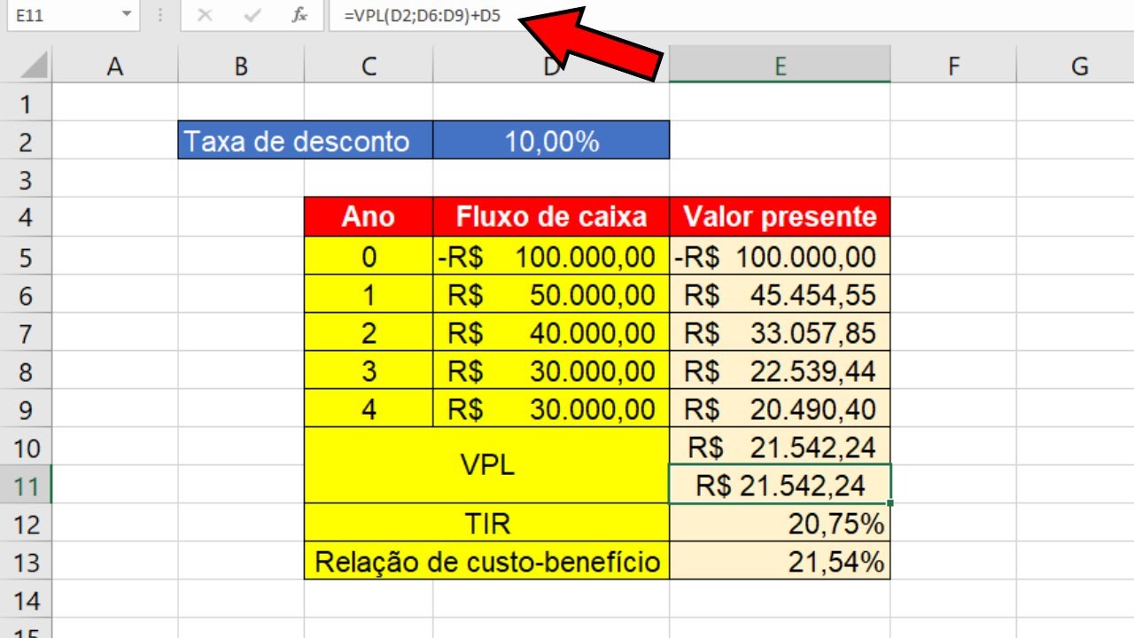Como Calcular VPL E TIR no EXCEL do JEITO CERTO no EXCEL!!