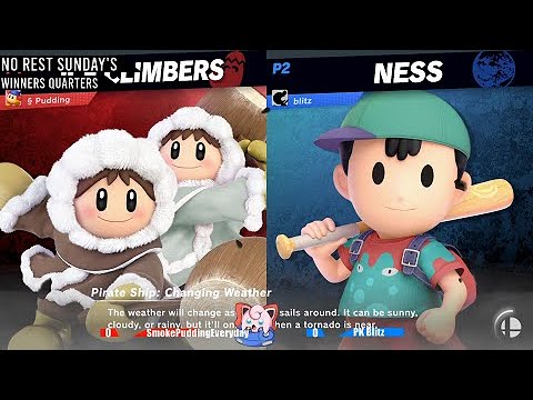 No Rest Sunday's #2 - SmokePuddingEveryday (Ice Climbers) vs PK Blitz (Ness) Winners Quarters