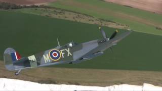 Spitfires fly over the White Cliffs of Dover for Vera Lynn's 100th birthday