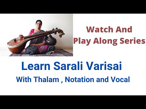 Learn Sarali Varisai 1-9|Carnatic basic lessons with talam | Learn the best techniques to play veena