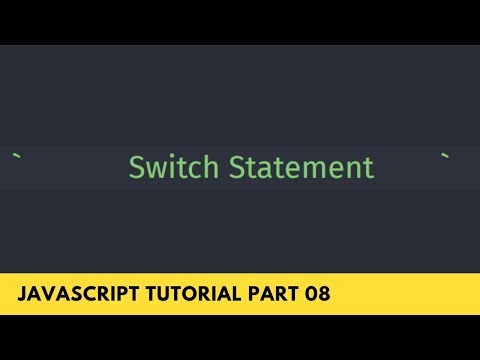 Switch Statement Demonstration With Example Javascript Tutorial Part 08