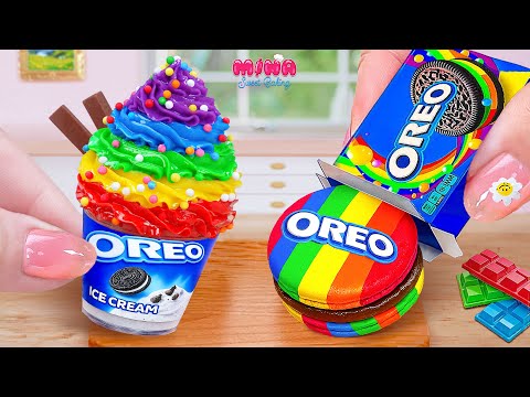 💙Rainbow Oreo Ice Cream vs Oreo Cake Recipe💙Perfect Mini Chocolate Dessert Ideas🌈Mina Sweet Baking