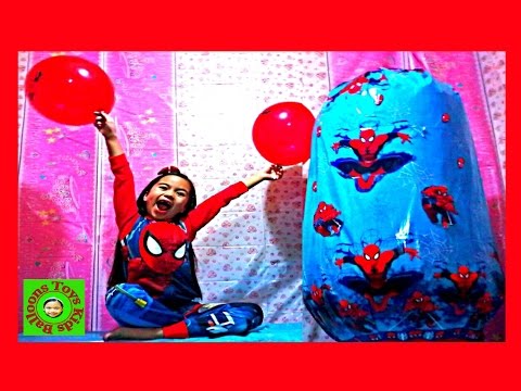 SUPER GIANT Spiderman Egg Surprise Toys Videos Opening Balloon Surprise Toys Kids Balloons and Toys Video