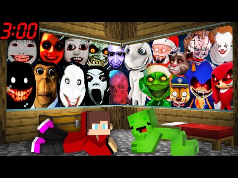Mikey and JJ vs. SCARY MONSTERS in Minecraft
