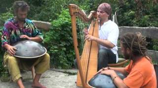 Alizbar & Amin Varkonyi & Norbi Pavel.2008. Two Hang  and Celtic harp improvisation/ Hungary / Pilis