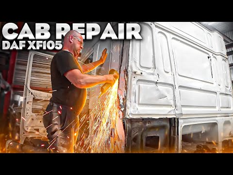DIFFICULT REPAIR OF THE CABIN OF THE DAF XF105 TRUCK AFTER ACCIDENT
