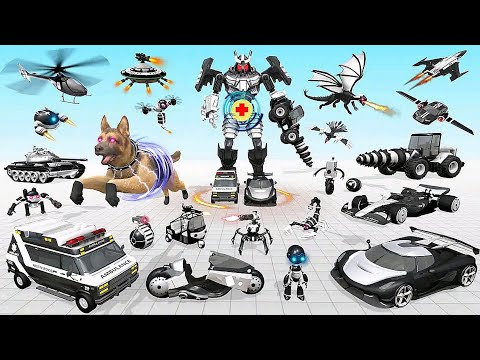 Ambulance Transforms Robot Rescue Crime City In Robot Car Transform Game - Android iOS Gameplay