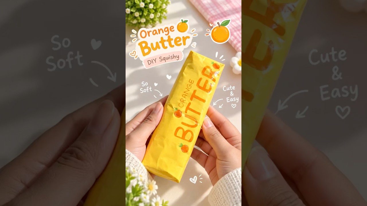 How to make Butter squishy easily🍊✨|Orange Butter Squishy|It’s me Hana#papercraft#squishy#shorts