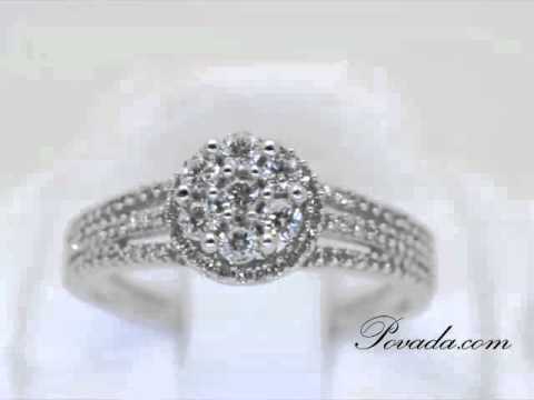 Diamond Cluster Ring in White Gold [SPR90146]