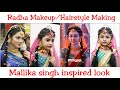 Radha Makeup/Hairstyle Making || Mallika Singh inspired makeup look || Gopikamma look
