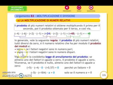 Moltiplicazione e divisione di numeri relativi