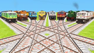 8️⃣ TRAINS X SHAP DIAMOND RAILWAY CROSSING 2023 | Trains Gaming | Indian Railways | Train Simulator