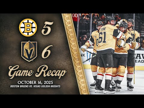 HIGHLIGHTS | Vegas Golden Knights 6, Boston Bruins 5 | Oct. 16, 2025