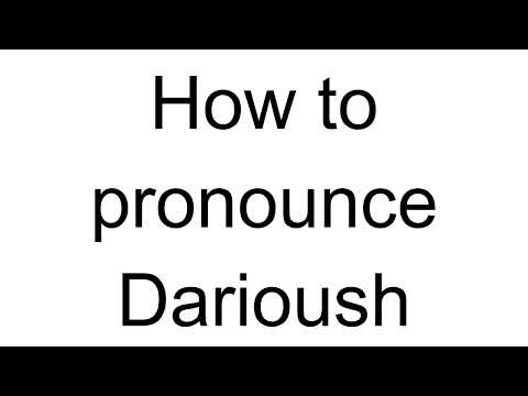 How to Pronounce Darioush (Arabic)