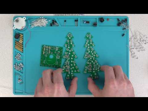Choinka 3D LED migająca obrotowa - zestaw do samodzielnego montażu kit/diy