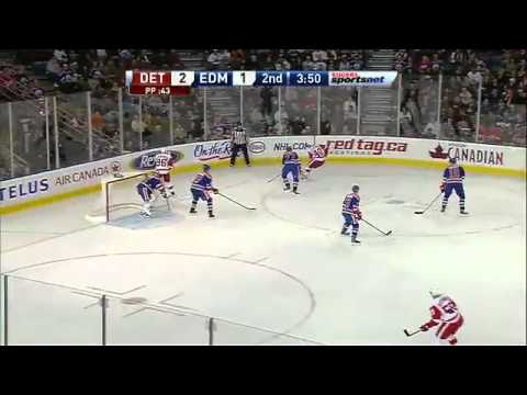 NHL: Nikolai Khabibulin Sick Save Against Red Wings