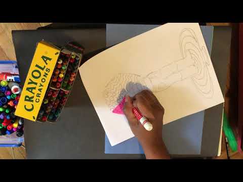 How to draw a colorful rainy picture