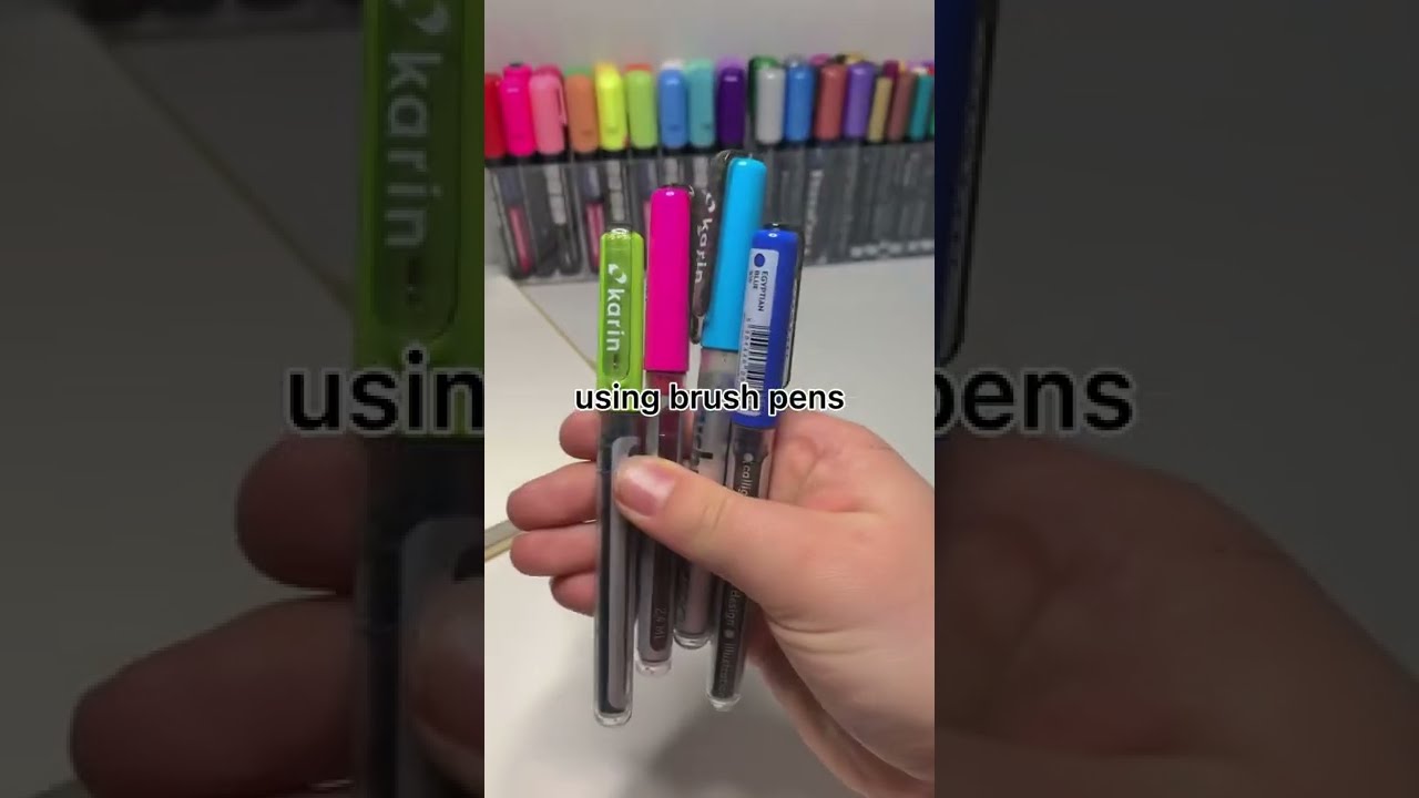 how to do calligraphy with brush pens 🤍✨ SUPER EASY BEGINNER LETTERING TUTORIAL 😊 #shorts