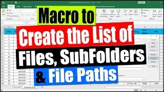 Create the list of Files and Sub-folders in a Folder in Excel (Macro to list File Names)
