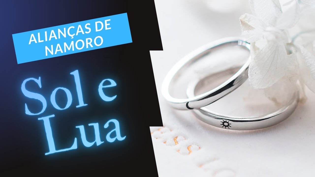 Alianças de Namoro Sol e Lua Prata 925