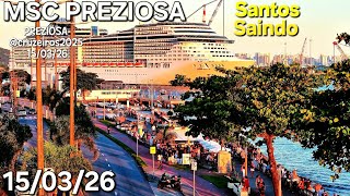 MSC PREZIOSA navio cruzeiro 15/03/26  Santos Argentina Uruguai   @cruzeiros2025 #maior #drone