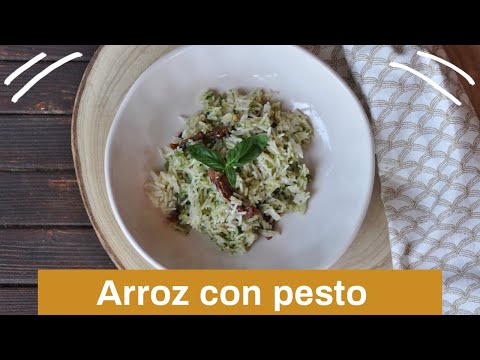 Arroz con pesto