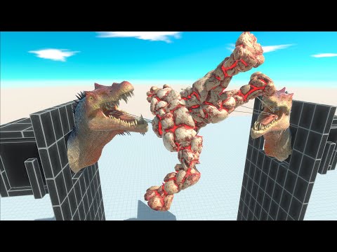 GIANT SPINOSAURUS HEADS in Animal Revolt Battle Simulator