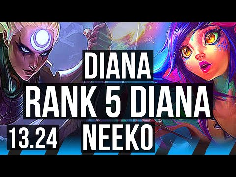 DIANA vs NEEKO (MID) | Rank 5 Diana, 10/1/4, 1700+ games, Legendary | JP Grandmaster | 13.24