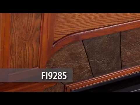 FI9285: Cartwright Corner Faux Stone Infrared Fireplace - Oak