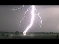 Lightning Striking Tree in 4K - Tree Catches on Fire !!!