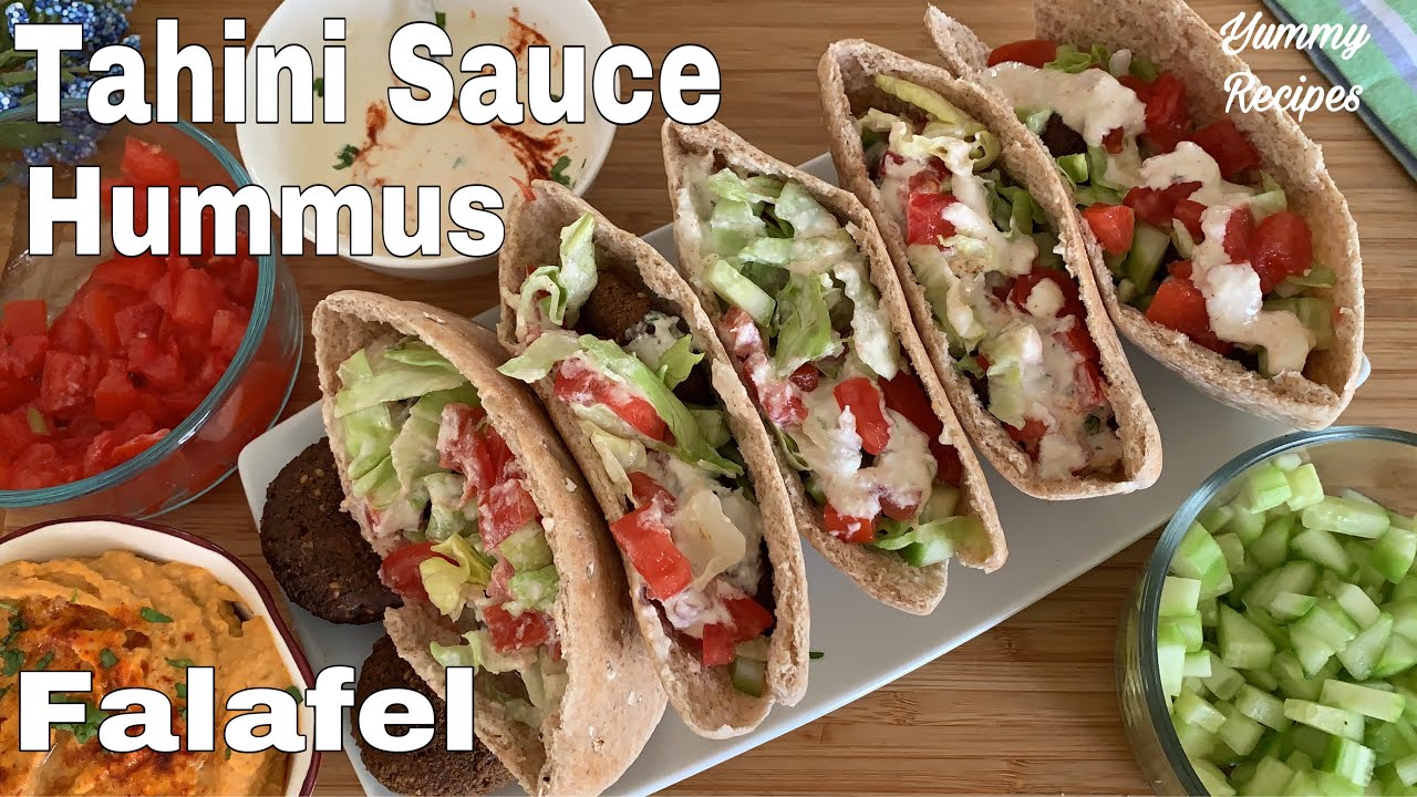 Falafel Pita Pockets Recipe with Tahini sauce, Hummus | How to make falafel | Yummy Recipes |