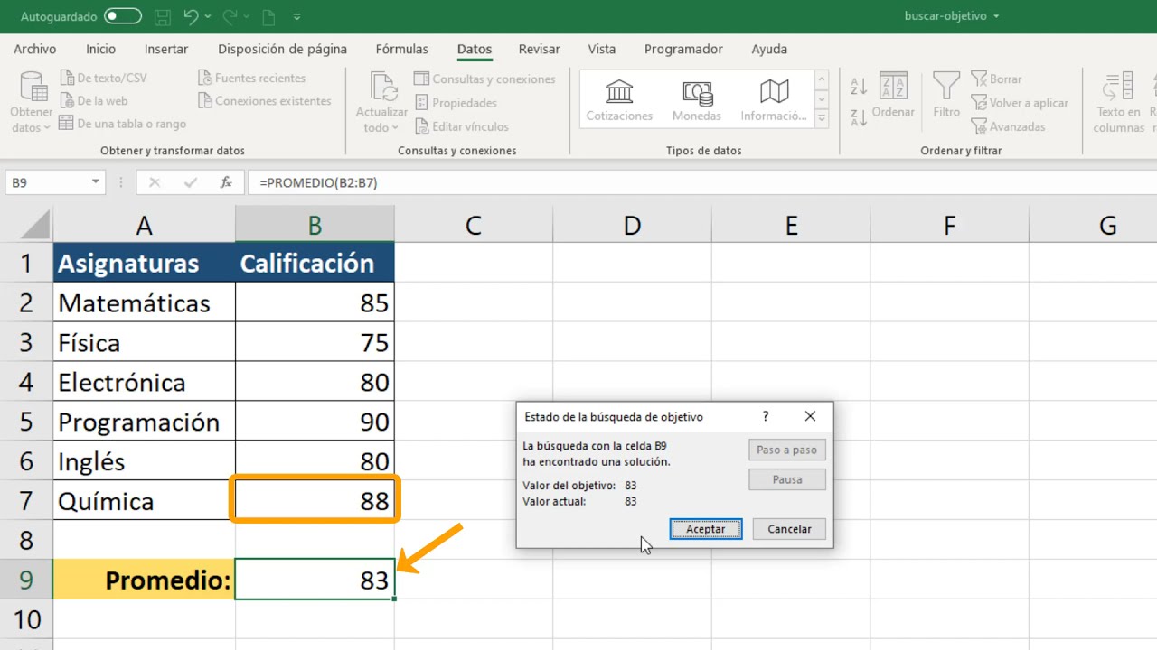 Cómo usar el comando Buscar objetivo en Excel