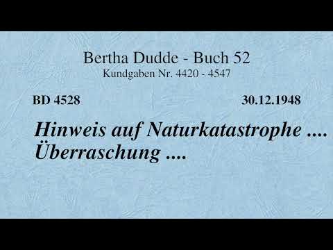 BD 4528 - HINWEIS AUF NATURKATASTROPHE .... ÜBERRASCHUNG ....