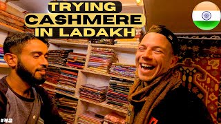 Trying CASHEMERE  - most luxurious textile -  in Leh, Ladakh -  India Motorcycle Travel Vlog EP42