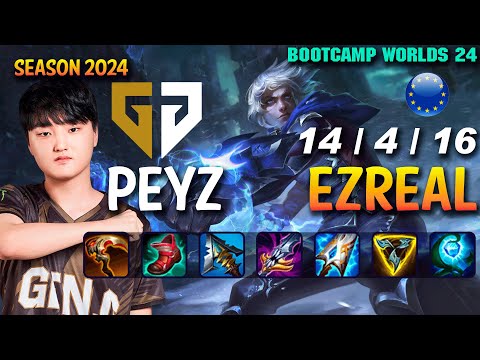 GEN Peyz EZREAL vs DRAVEN ADC - Patch 14.20 EUW Ranked WORLDS 2024 Bootcamp | lolrec