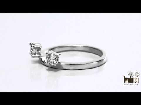 0.25ct. Two Stone Round Ring Wrap Enhancer - TwoBirch TB-WRAP-0016-WG-E