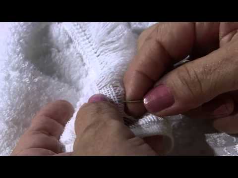 Mulher.com 19/01/2015 Toalha bainha aberta com fitas por Bete Alves Parte 1