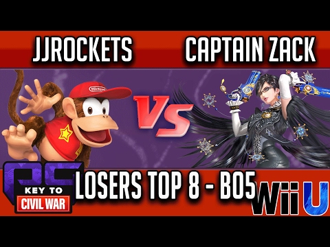 PG Key to Civil War LOSERS TOP 8 - JJROCKETS (Diddy Kong) vs Captain Zack (Bayonetta, Swordfighter)